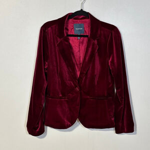 ModCloth Velvet Blazer Women’s Medium Red Burgundy Vampire Fairy Whimsygoth